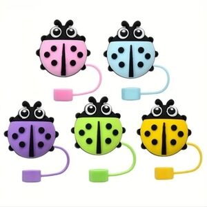Colorful Ladybug Straw Topper